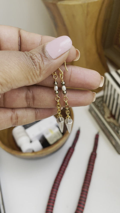 Silver Statement Chain Drop Earrings